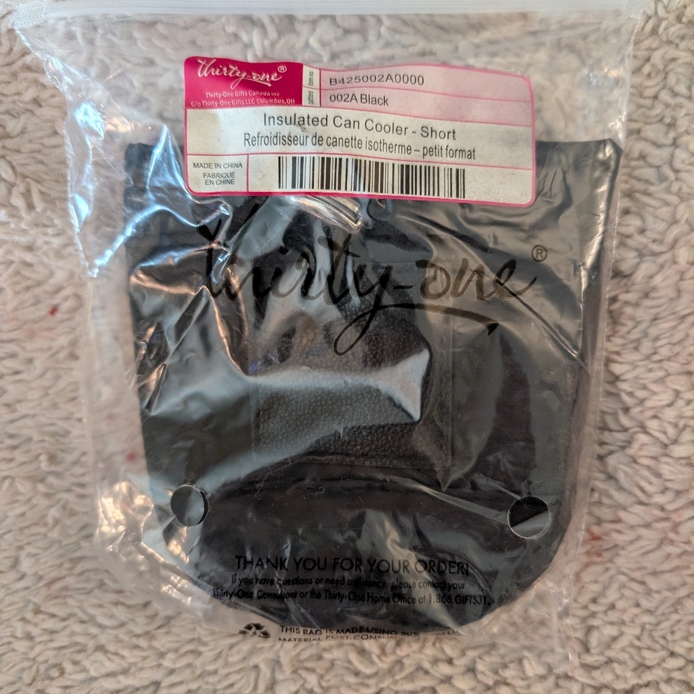 Thirty-One Black Insulated Can Holder